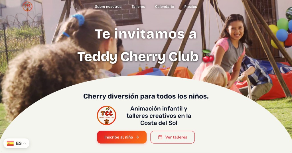Teddy Cherry Club children's animation and workshops website homepage.